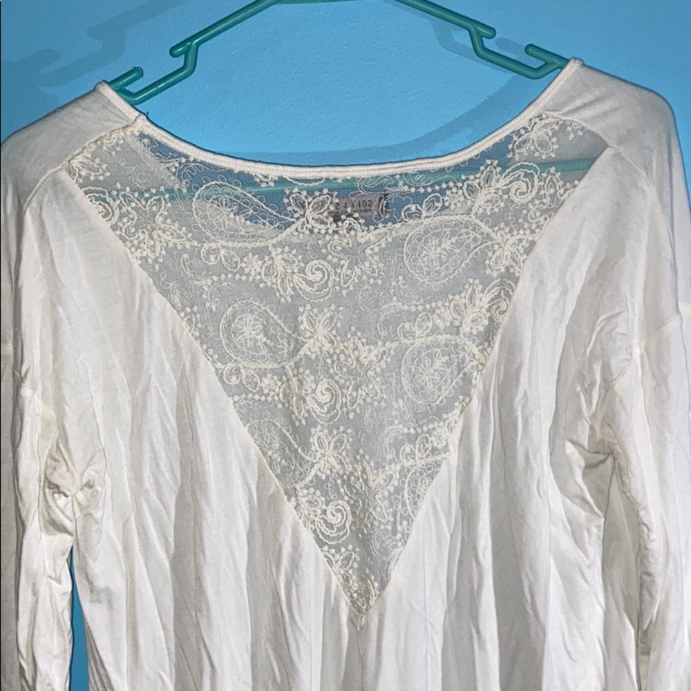 White long sleeve with lace back detail